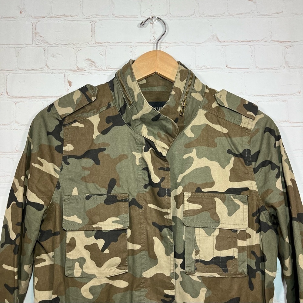 Love Tree Camo Military Jacket Womens Small Full Zip Mock Neck Army Utility - Picture 2 of 14